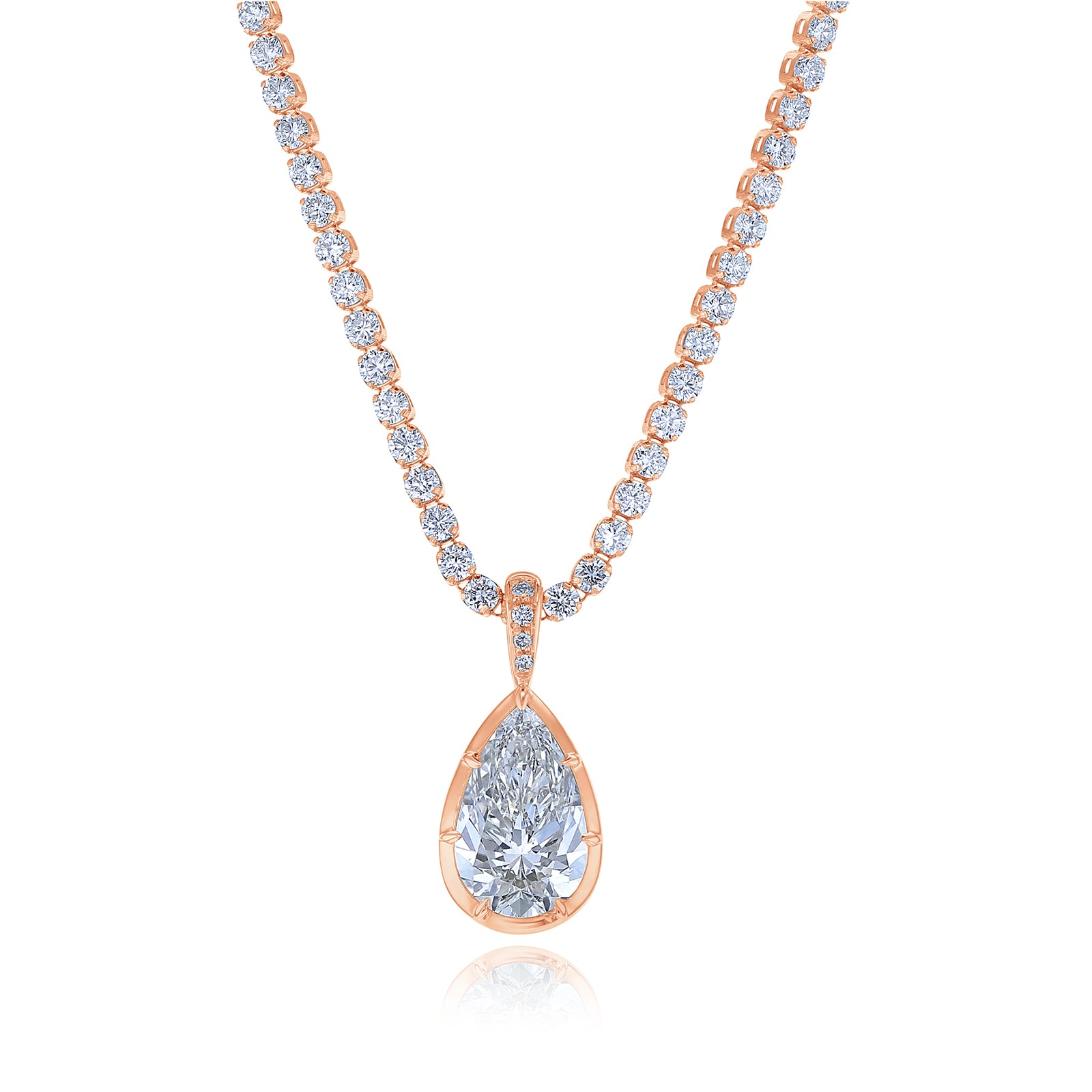 Kobelli 7.75 Carat Lab Grown Diamond Vivi Necklace in Rose Gold