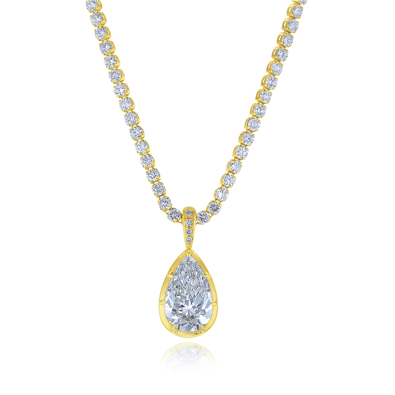 Kobelli 7.75 Carat Lab Grown Diamond Vivi Necklace in Yellow Gold