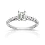 0.7 Carat Moissanite French Pavé Emerald Ring