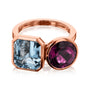 Kobelli Rubellite & Aquamarine Rose Gold Ring