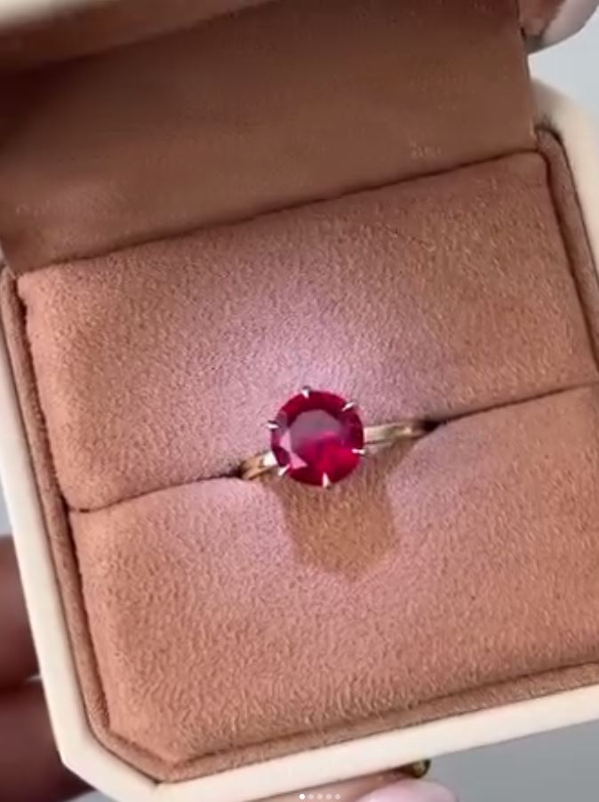 The Ruby Ring in a ring box