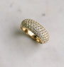Domed Pavé Diamond Puff Band in Yellow Gold