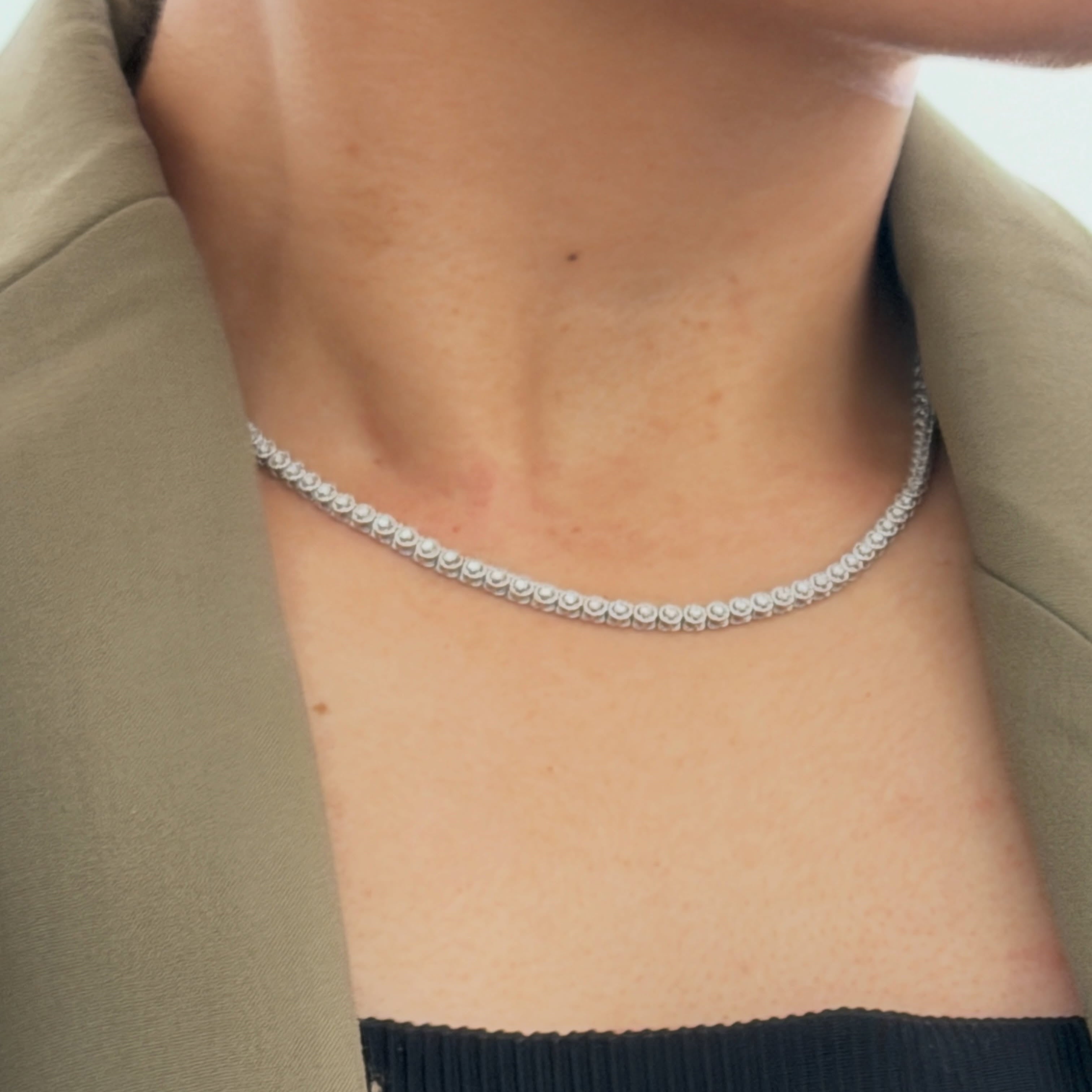 1.7 Carat Lab Grown Diamond Tennis Minerva Strand Necklace