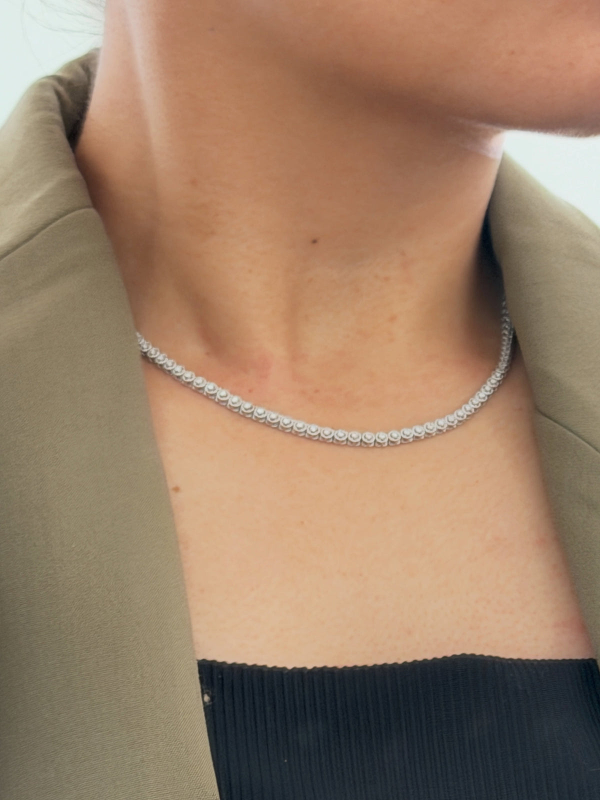 1.7 Carat Lab Grown Diamond Tennis Minerva Strand Necklace