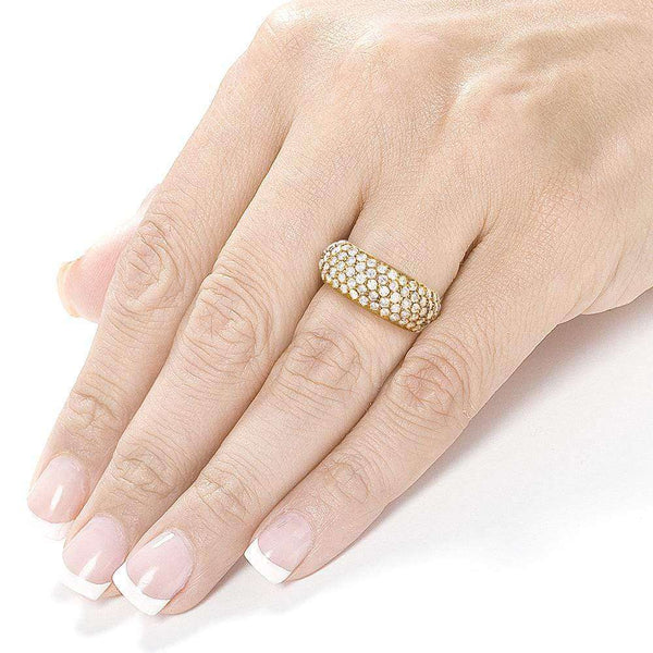 Domed Pavé Diamond Puff Band 1-1/4 Carats TDW in 14K Gold