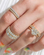 Oval Dulce Engagement Ring | Brielle Band | Bubble Edge Band | Bara Band | Summer Band | July Band
