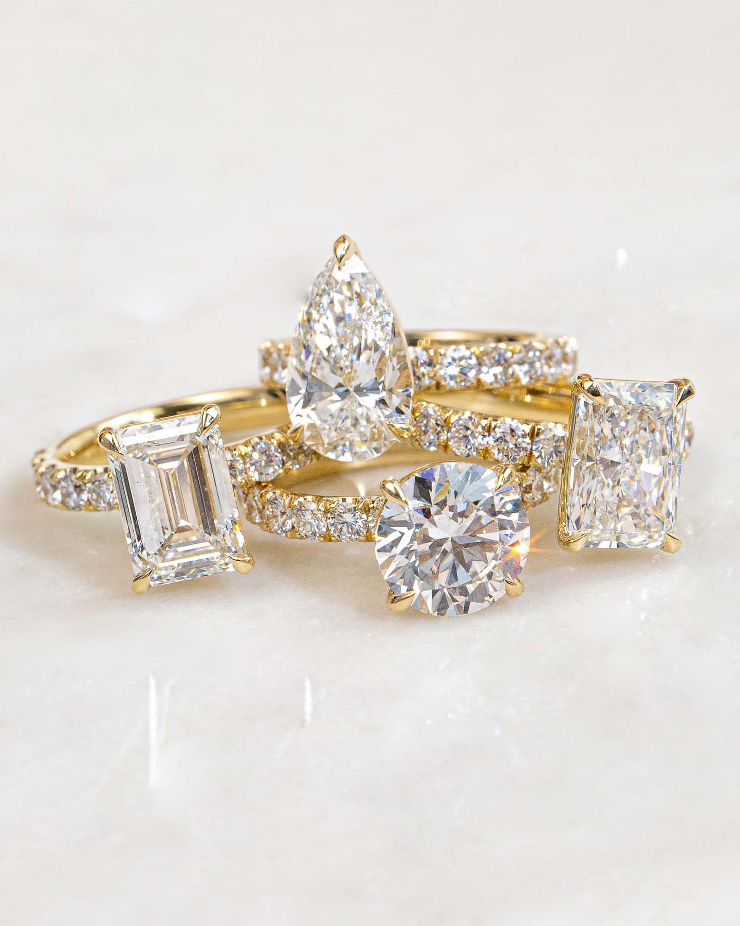 4, 5, or 6 Carat Lab Grown Diamond Louvre Ring