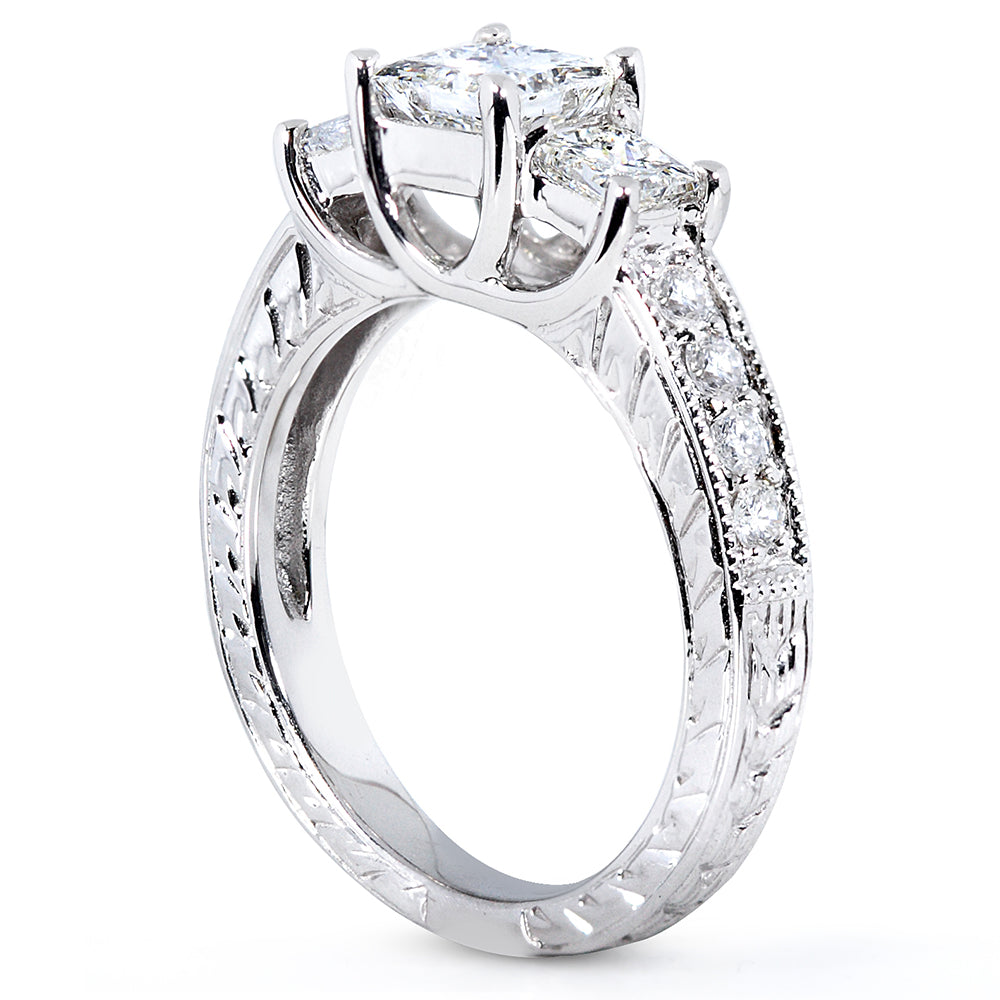 1.85 Carat Natural Diamond 3pc Josephine Bridal Set
