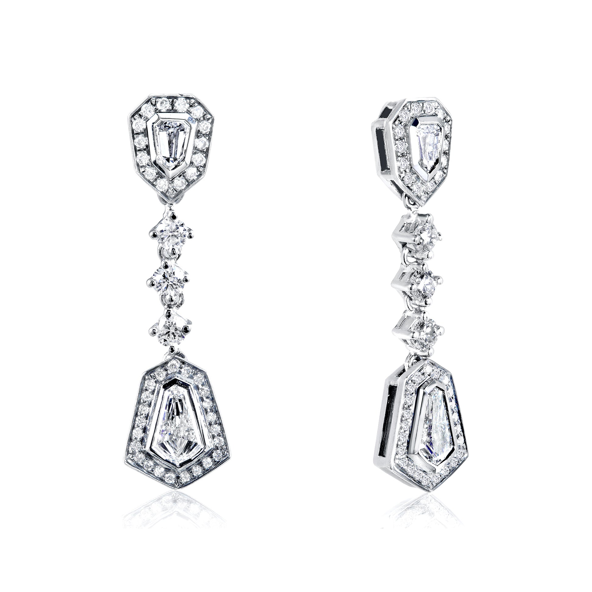 1.47 Carat Natural Diamond Bullet Dangles