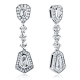 Brincos pendentes de diamante com corte em bala Kobelli 1 1/2 quilates.tw ouro branco 14k 14073X