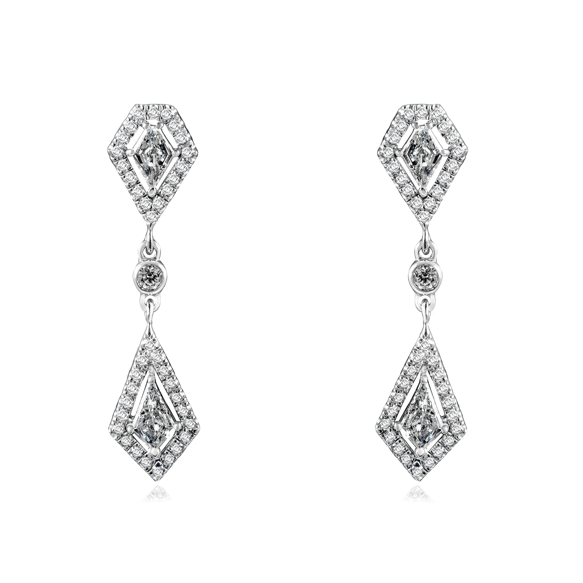 1.1 Carat Natural Diamond Kite Dangles