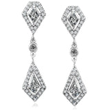 Brincos pendentes de diamante Kobelli Kite Cut 1 1/10ct.tw ouro branco 14k 14086X