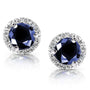Kobelli Blue Sapphire Diamond Halo Earrings 1 1/2ct.tw in 14k White Gold 14098RBS-100