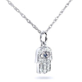 Kobelli Diamond & Sapphire Hamsa hänge 1/10 karat (ctw) i 14k vitguld 14101-SAPDM