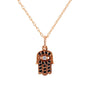Kobelli Black and White Diamond Hamsa Pendant 1/10ct.tw in 14k Rose Gold 14101BLK-R