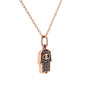 Kobelli Black and White Diamond Hamsa Pendant 1/10ct.tw in 14k Rose Gold 14101BLK-R