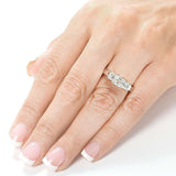 Kobelli Three Stone Radiant-cut Diamond Engagement Ring 1 5/8 Carat (ctw) in 14k White Gold (Certified)