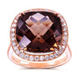 Kobelli Smoky Quartz and Diamond Ring 14k Rose Gold (8 1/4 CTW)