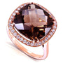 Kobelli Smoky Quartz and Diamond Ring 14k Rose Gold (8 1/4 CTW)