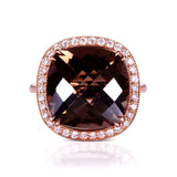 Kobelli Smoky Quartz and Diamond Ring 14k Rose Gold (8 1/4 CTW)