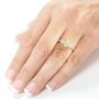 Kobelli Fancy Yellow and White Diamond Engagement Ring 1 1/10 Carat (ctw) in 14k Gold (Certified)