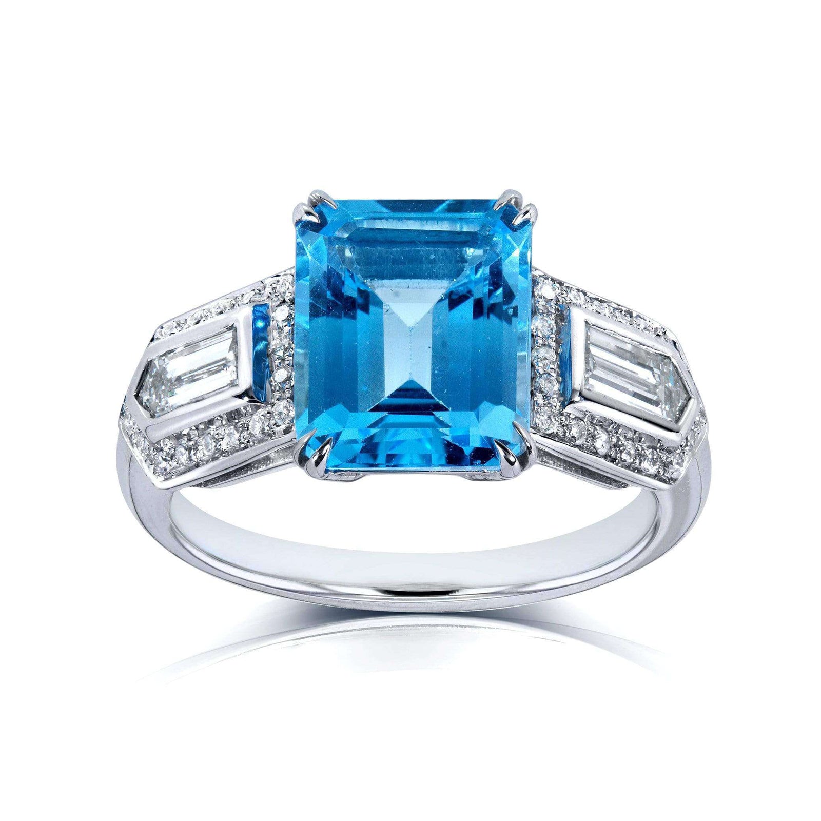 4.52 Carat Topaz 3-Stone Deco Ring