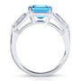 Kobelli Blue Topaz and Diamond Engagement Ring 4 1/2 Carat (ctw) in 14k White Gold