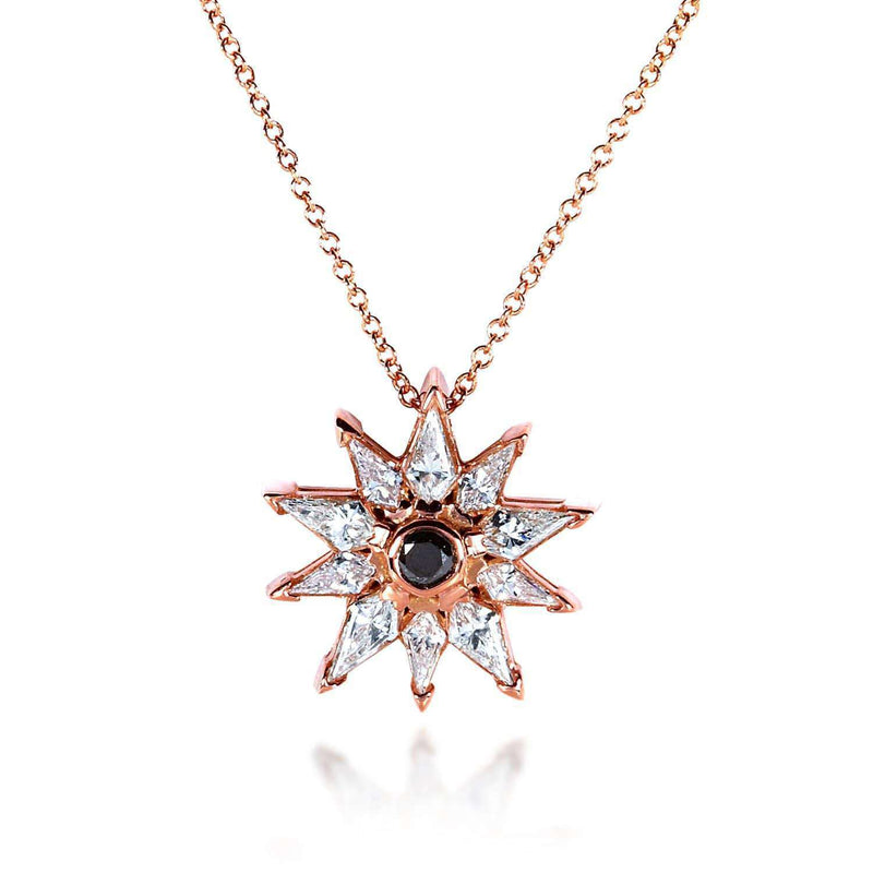 Kobelli dragesleben diamant stjerne vedhæng halskæde 3/4 karat (ctw) i 10k rosa guld 14323X