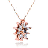 Colar com pingente de estrela de diamante com corte Kobelli Kite de 3/4 quilates (ctw) em ouro rosa 10k 14323X