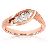 Anel de diamante com moldura Kobelli Marquise Cut 1 quilate em ouro rosa 14k (certificado FG/VS)