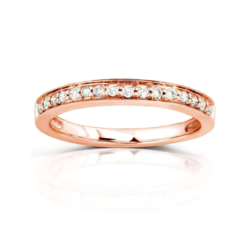 Aliança de casamento de diamante 1/6 quilate (ctw) em ouro rosa 14K