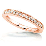 Aliança de casamento de diamante Kobelli 1/6 quilate (ctw) em ouro rosa 14K