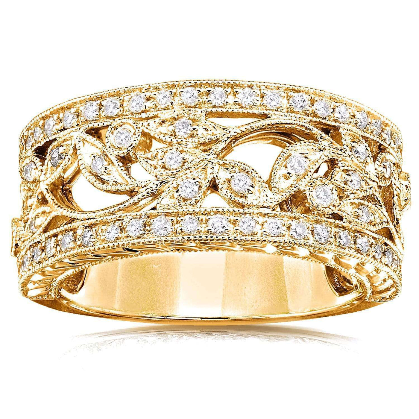 KAY Lab-Grown Diamonds Emerald & Round-Cut Bypass Ring 1/4