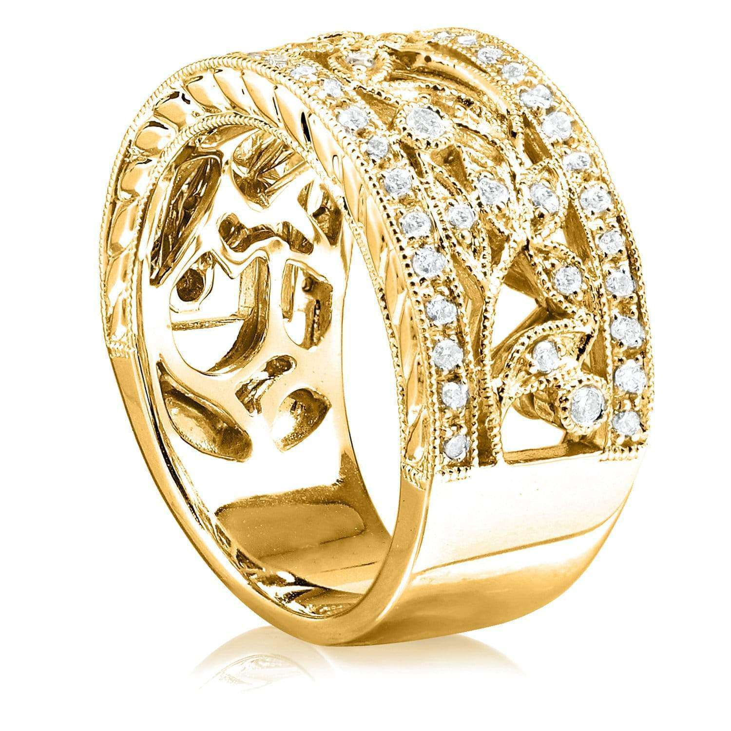 0.25 Carat Natural Diamond Fern Ring