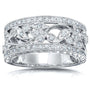 Kobelli Vintage Style Diamond Fashion Floral Band 1/4 carat (ctw) in 14K White Gold
