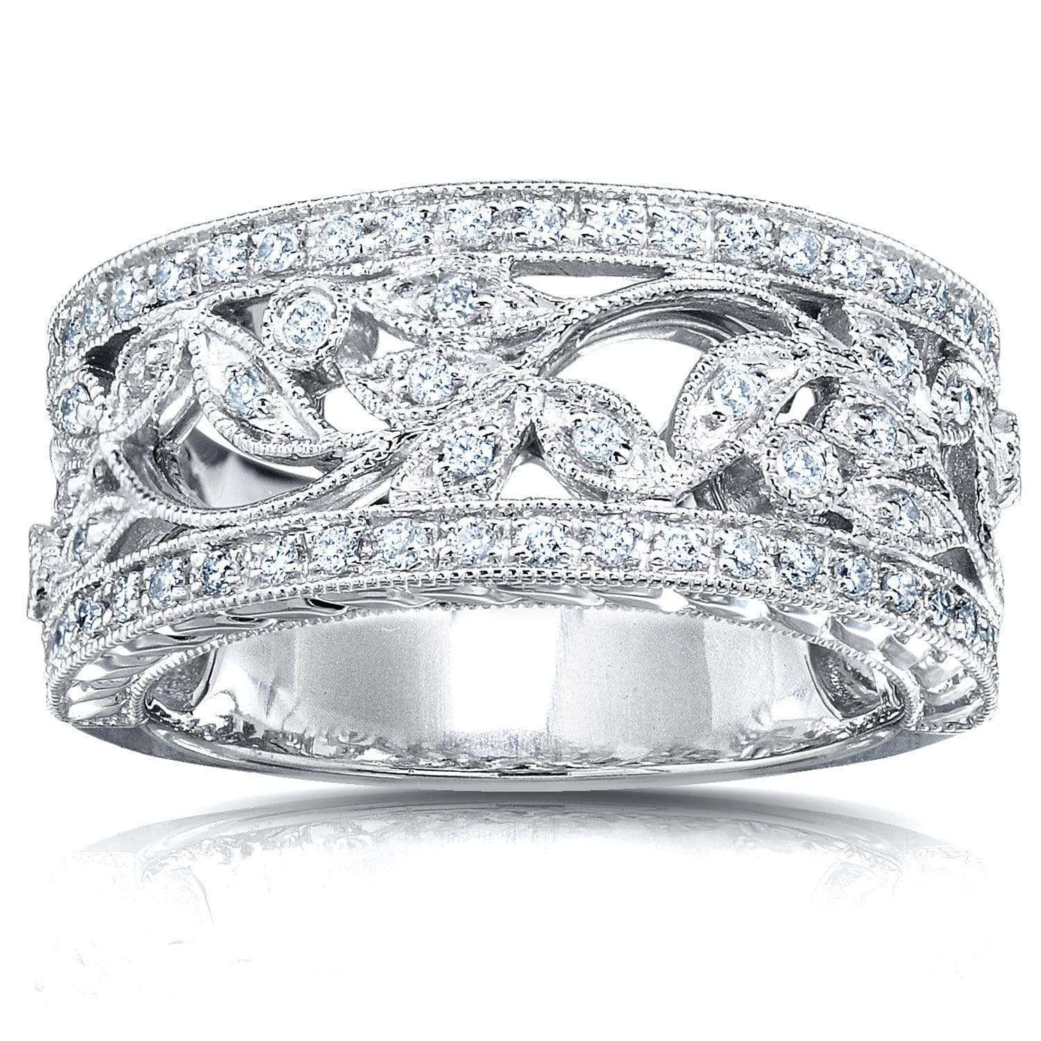 Kobelli Vintage Style Diamond Fashion Floral Band 1/4 carat (ctw) in 14K White Gold
