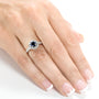 Kobelli Antique Round-cut Sapphire and Diamond Engagement Ring 3/4 Carat (ctw) in 14k White Gold