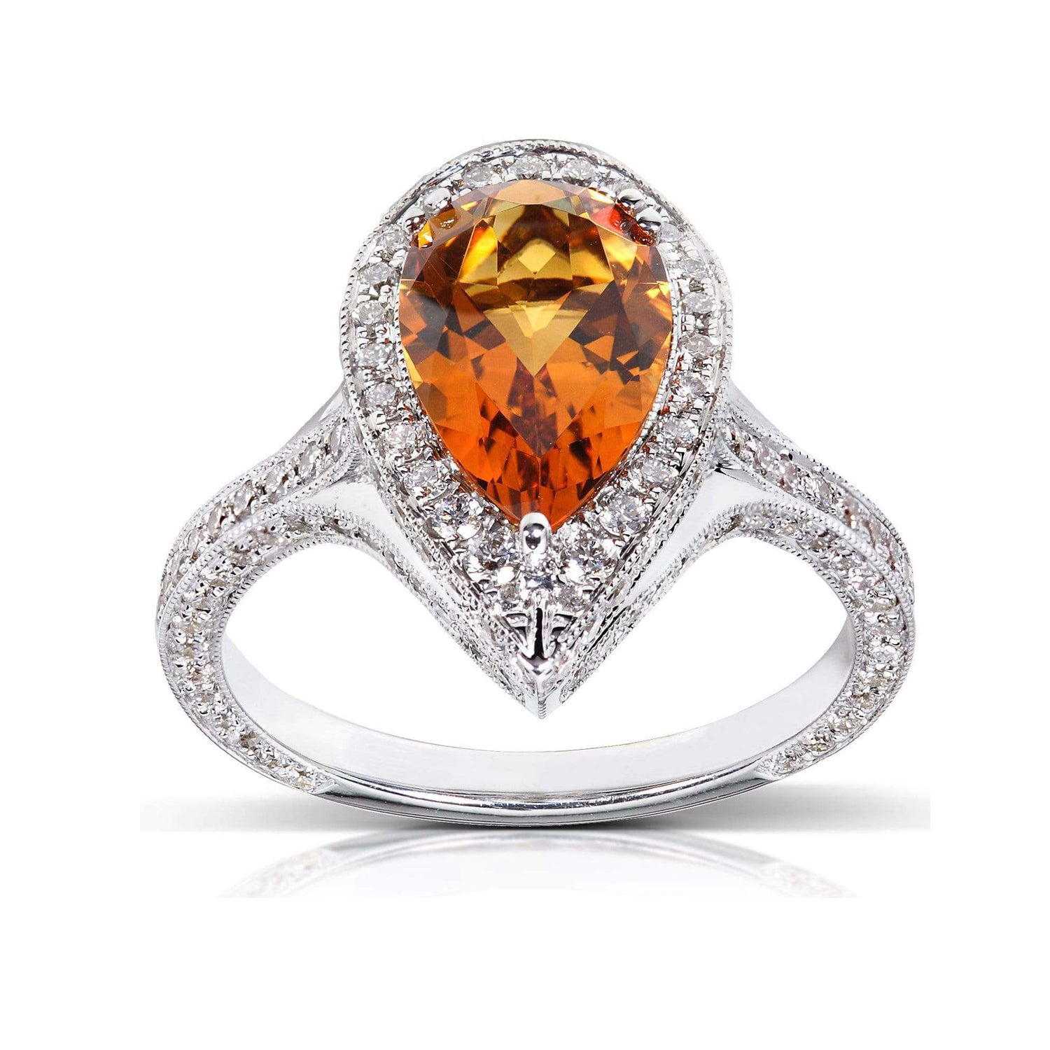 2.88 Carat Citrine Pear Point Ring