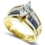 Kobelli 2.75ct TGW Marquise Diamond & Blue Sapphire Channel Ring - Size 6.25 4829X-MQ44C