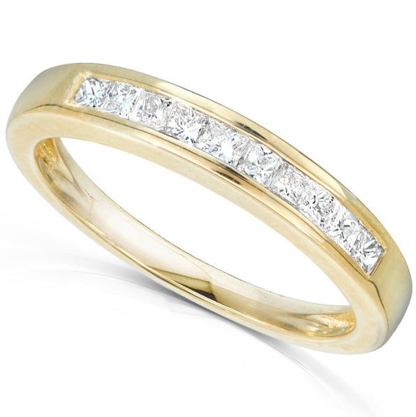 0.5 Carat Natural Diamond Princess Channel Ring