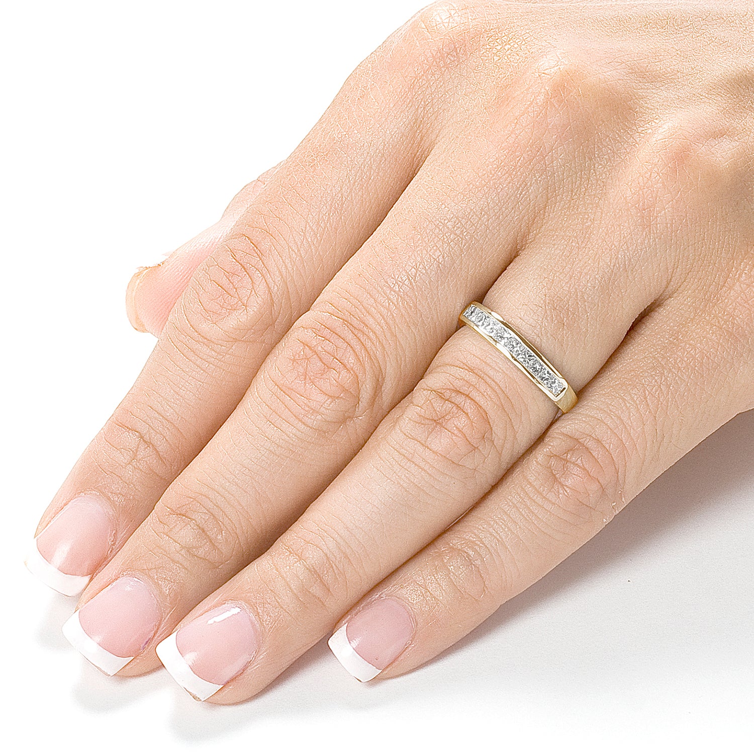 0.5 Carat Natural Diamond Princess Channel Ring