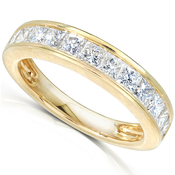 1 Carat Natural Diamond Princess Channel Ring