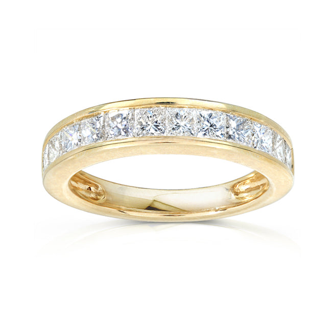 1 Carat Natural Diamond Princess Channel Ring