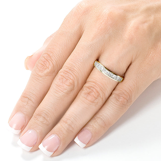 1 Carat Natural Diamond Princess Channel Ring
