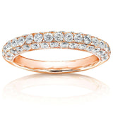 Aliança de casamento de diamante Kobelli 1 CTW em ouro rosa 14K