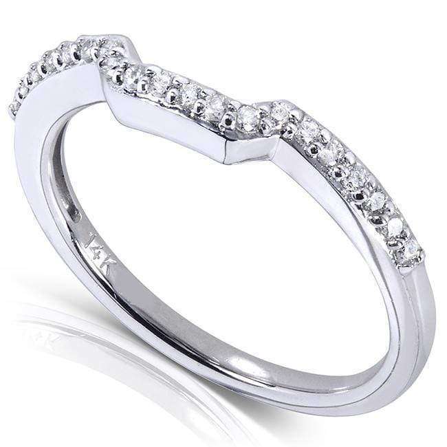 Kobelli Round-cut Contoured Diamond Band 1/6 Carat (ctw) in 14k White Gold