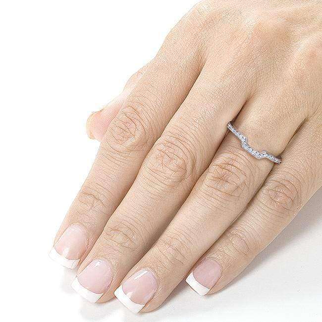 Kobelli Round-cut Contoured Diamond Band 1/6 Carat (ctw) in 14k White Gold