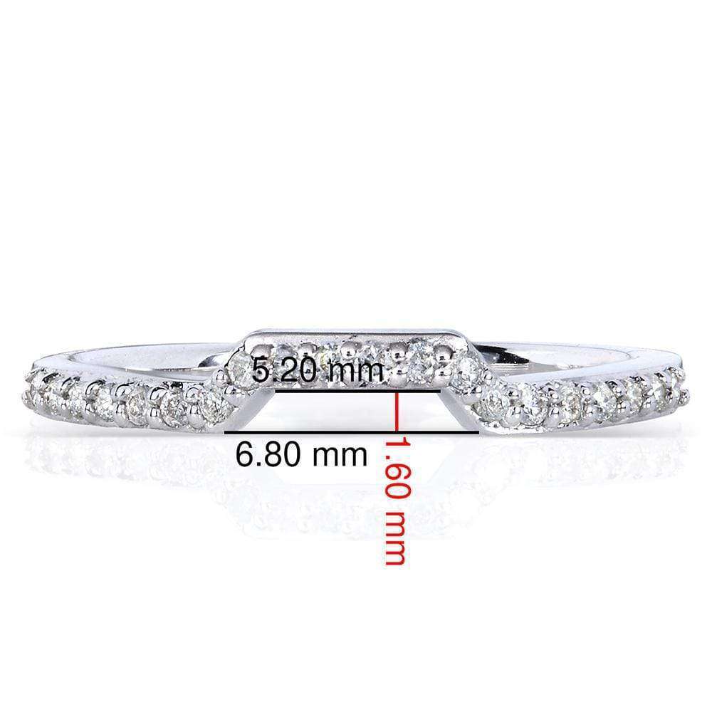 Kobelli Round-cut Contoured Diamond Band 1/6 Carat (ctw) in 14k White Gold