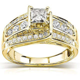 Kobelli Princess Diamond Wide Channel Bypass-förlovningsring 7/8ct.tw 61024-ENGDM_4.5_YG