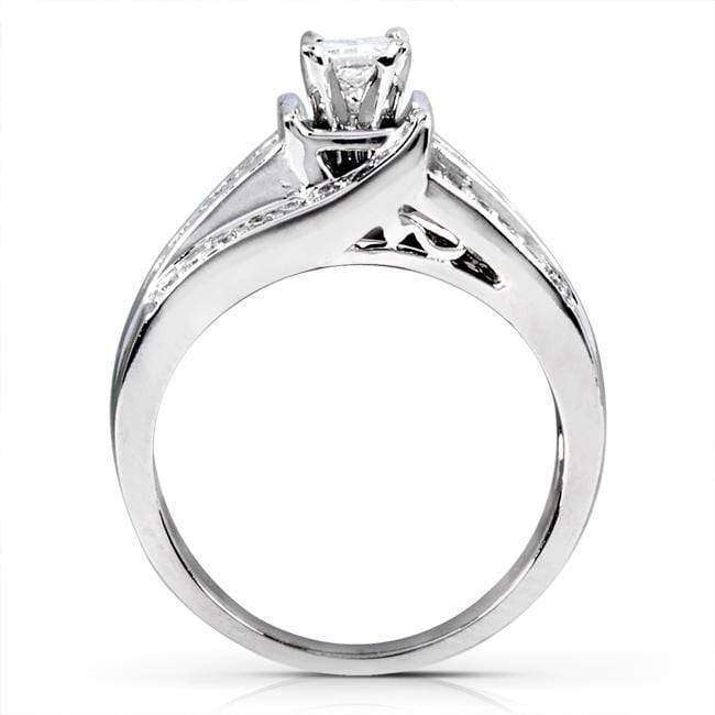 Kobelli Princess Diamond Wide Channel Bypass Engagement Ring 7/8ct.tw